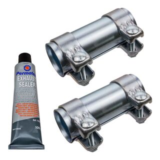 Schelle Rohrverbinder (2x) 42x125 mm für Auspuff Schalldämpfer VW Lupo Polo 6N Caddy II SEAT Arosa