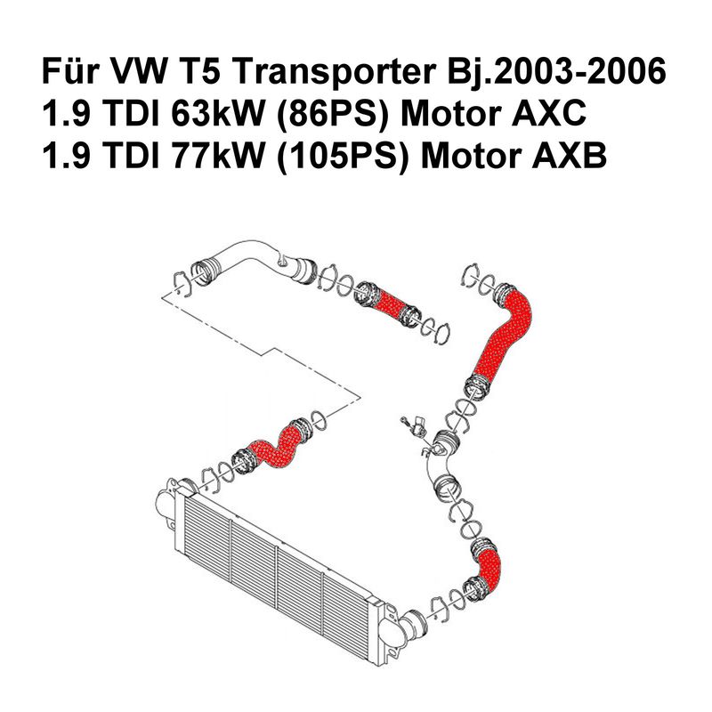 Ladeluftschlauch Set für 1.9 TDI AXB AXC VW T5 Transporter, € 149,00
