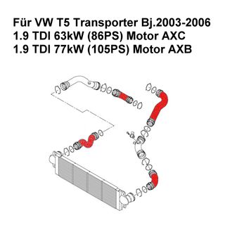 Ladeluftschlauch Turboschlauch Satz fr 1.9 TDI AXB AXC VW T5 Transporter