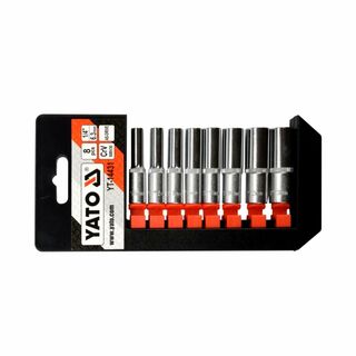 Steckschlüsselsatz 8-teilig 1/4" Stecknüsse Sechskant Nüsse 5,5 - 13 mm extra lang