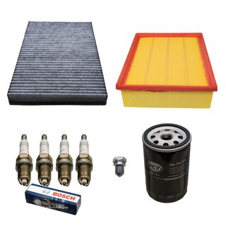 Filter Set Inspektionspaket + Zündkerzen für 1.6 75kW AUDI A4 8E B6 B7