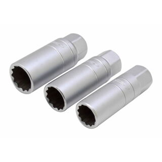 Zündkerzen Steckschlüssel-Satz 3/8" 3teilig extradünn 14 / 16 / 18 mm